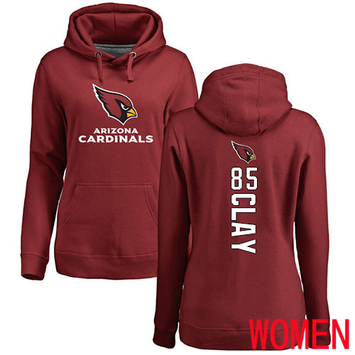 Arizona Cardinals Maroon Women Charles Clay Backer NFL Football #85 Pullover Hoodie Sweatshirts
